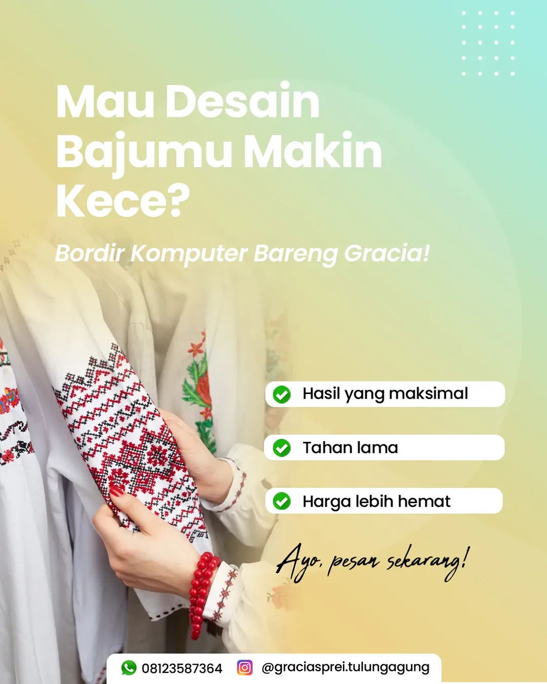 Ingin desai baju makin kece? Yuk bordir komputer b
